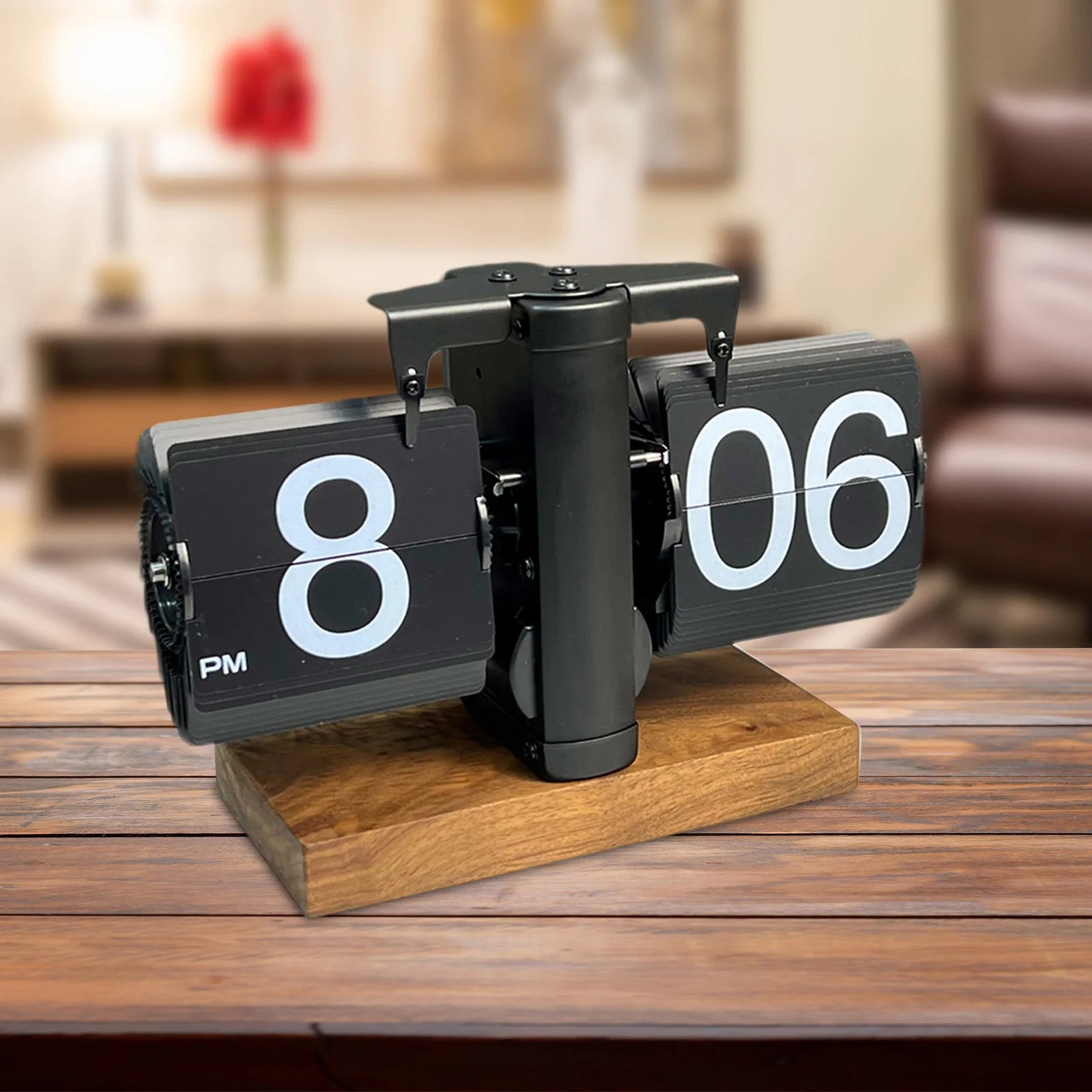Flip Clock Retro Digital Table Clock Vintage Mechanical Auto Flip Clock Table Decoration and Accessories for Home Room Cafe Desk