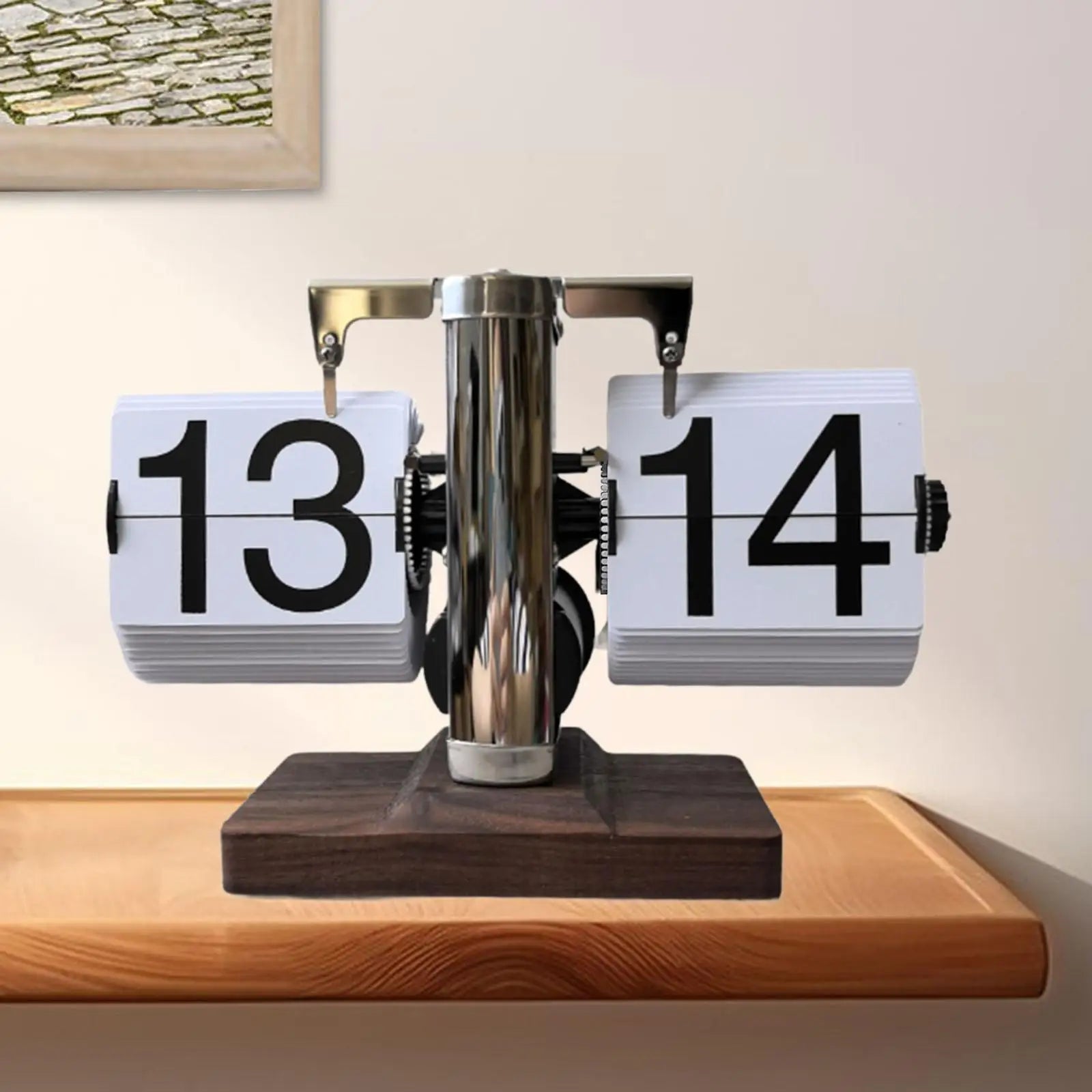 Flip Clock Retro Digital Table Clock Vintage Mechanical Auto Flip Clock Table Decoration and Accessories for Home Room Cafe Desk