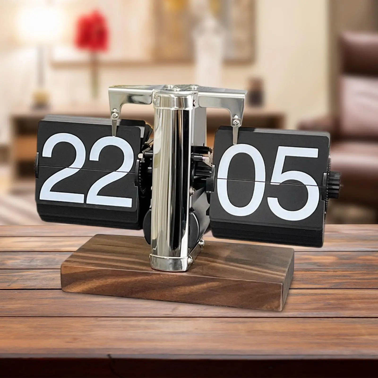 Flip Clock Retro Digital Table Clock Vintage Mechanical Auto Flip Clock Table Decoration and Accessories for Home Room Cafe Desk