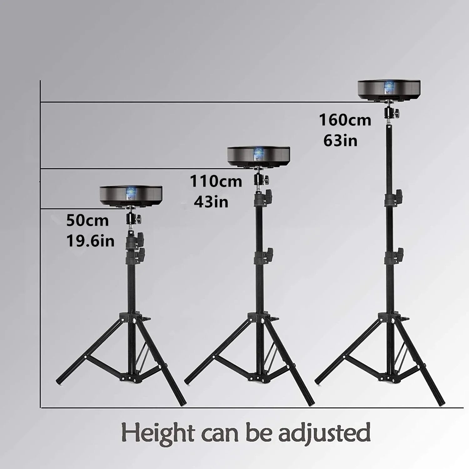 Xiaohui 50cm-160cm Universal Portable Bracket for HY300 Mini Projector Tripod Stand Mount Max load-bearing 3.3 pounds