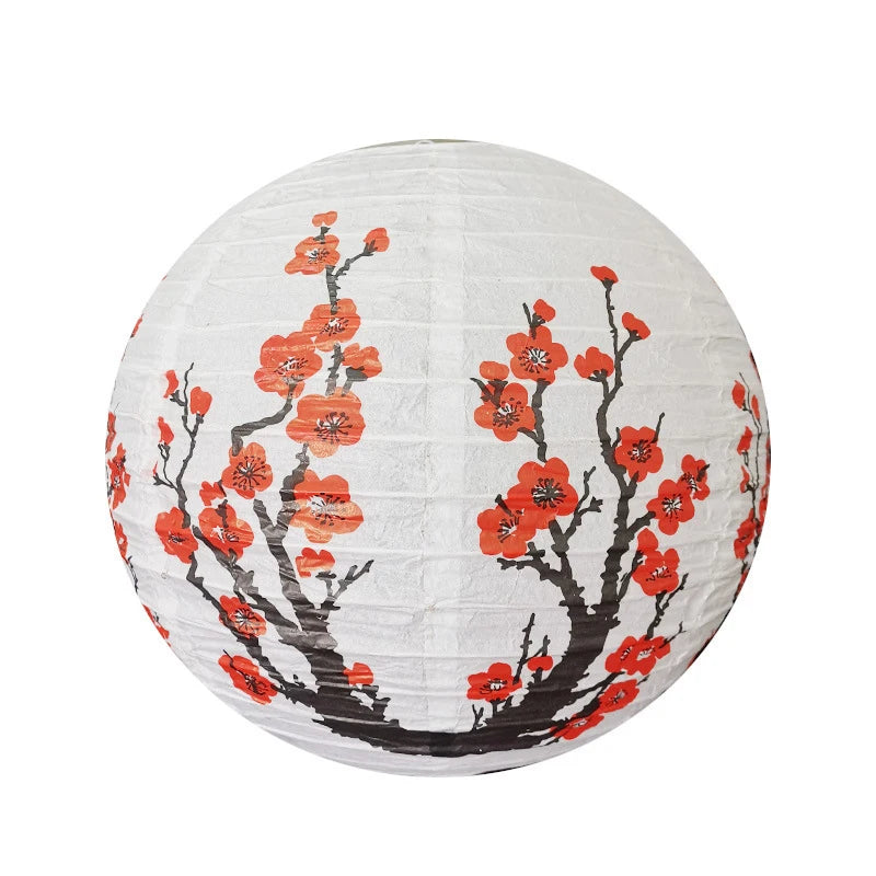 1PC Plum Blossom Paper Lanterns Chinese Japanese Style Hanging Lamp Outdoor Garden Wedding Holiday Party Decorations