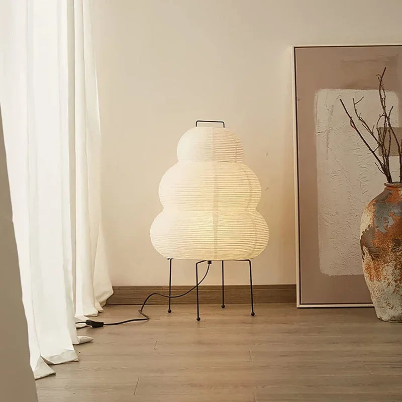 Japanese Design  Table Lamp White Rice Paper Decorative Desk Lights for Bedroom Living/Dining Room Study Loft