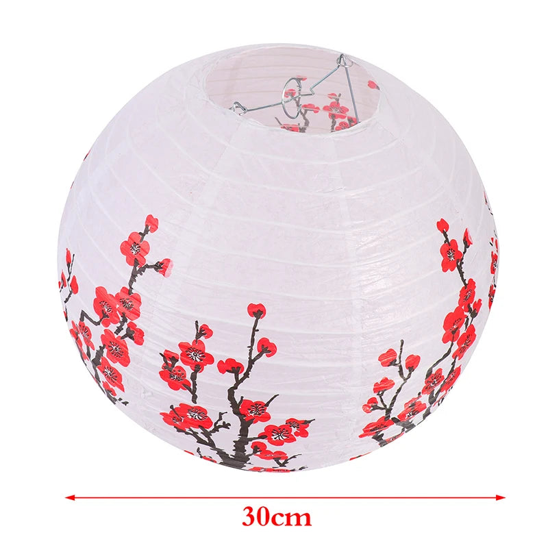 1PC Plum Blossom Paper Lanterns Chinese Japanese Style Hanging Lamp Outdoor Garden Wedding Holiday Party Decorations