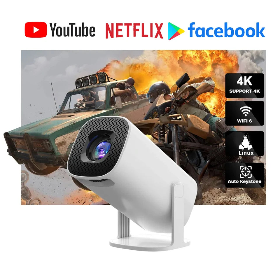 Ourdoor Smart P30PRO Mini Projector Linux System WiFi6 BT 5.0 Support 4K 1280*720P Smart Home Cinema Outdoor Portable Projector